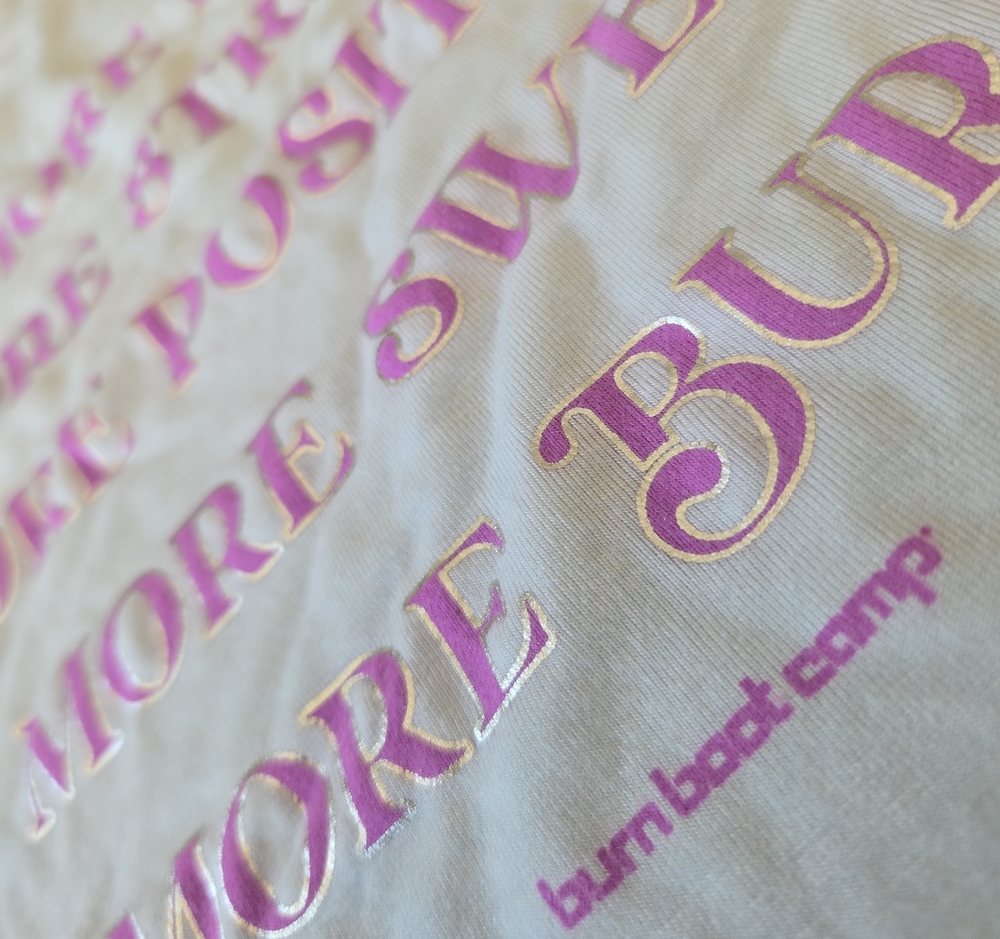 Burn Boot Camp Pink Metallic Script